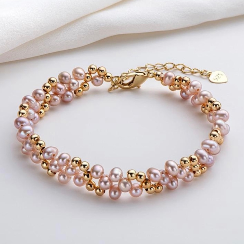 Pearl Bracelet 14k Gold Plated